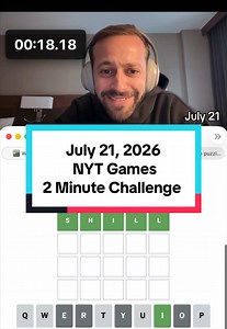 NYT Games 2 Minute Challenge: Wordle & Crossword July 21, 2026