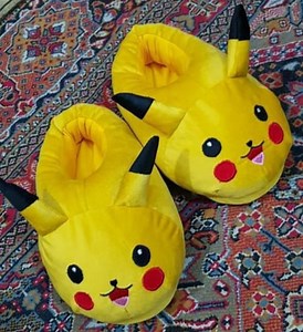Pikachu Slippers Plush Stuffed Indoor Shoes - Kids To Adult Size - Icon Slippers | eBay