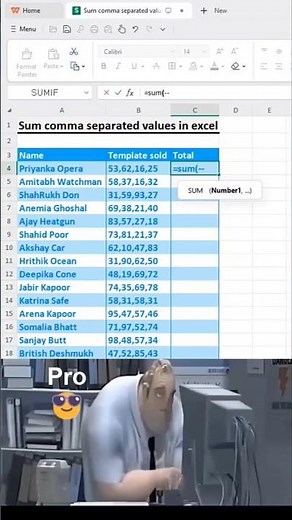 Sum comma separated values in excel 💯 #exceltutorial #exceltips #exceltricks #spreadsheets