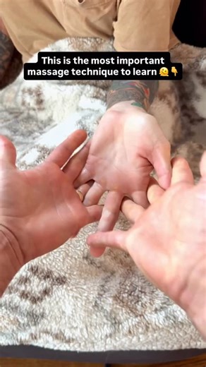 Hand massage is one of the most important techniques to learn because your hands are loaded with nerves, fascia, and sensory receptors that have a direct connection to your brain and nervous system. [from @jamesmoorewellness ] We use our hands all day for work, stress, holding tension, and emotional expression, which means they store a surprising amount of pressure and overload. When you intentionally slow down and work the hands, you are not just easing tight muscles, you are sending calming si