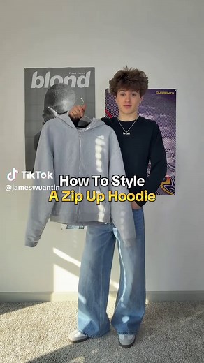 How To Style A Zip Up Hoodie 🔥 #zipup #howtostyle #outfitinspo #fashiontiktok #streetwear