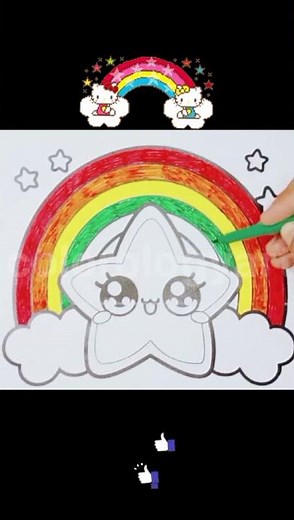 Cute Star and Rainbow Coloring for Kids 🌈✨ | Easy Drawing | ColorologyArt
