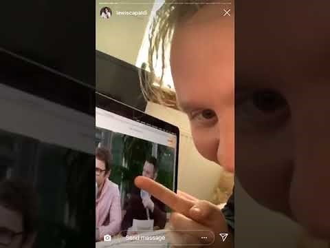 Lewis Capaldi Instagram Stories - Slagged off by Noel Gallagher. (What a day)