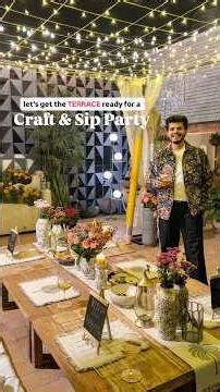 DIY Terrace Party Decor ✨🍷 #houseparty #terracegarden #ytshortsindia