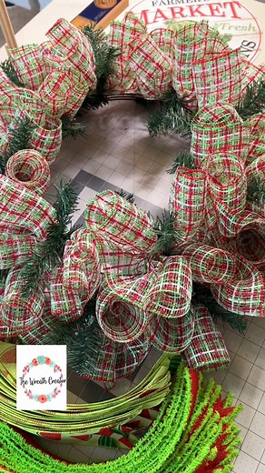 4K views · 27 reactions | Just a quick look at this beautifl plaid deco mesh before we start adding the ribbon tails to this wreath. #frontdoordecor #summerwreath #kitchenhomedecor | The Wreath Creator | Facebook