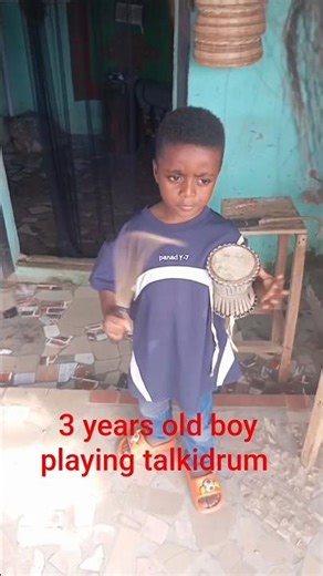 3 years old boi playing talking drum very fantastic.#shorts #short