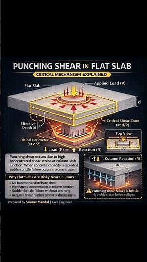 Why Flat Slabs Fail Suddenly? Punching Shear Explained #civilengineering #punchingshear