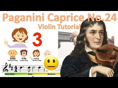 Paganini Caprice No.24 sheet music (Main melody Easy version) and easy violin tutorial