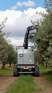 690K views · 1.9K reactions | A green agricultural tractor equipped with a vibratory machine Specially used for harvesting olives. The machine shakes the olive tree, dropping the fruit onto the ground over netting or covered with blankets for easy collection. The scene looks like it's inside an olive grove. Olive Grove | طـقس الفلاح | Facebook