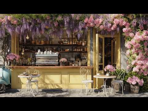 Blooming Flower Café Coffee Shop Jazz 🌸 Relaxing Spring Ambience for Study & Focus