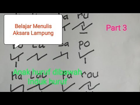 GAMPANG‼️Belajar Menulis Aksara Lampung || Anak huruf di bawah induk huruf || Part 3 #aksaralampung