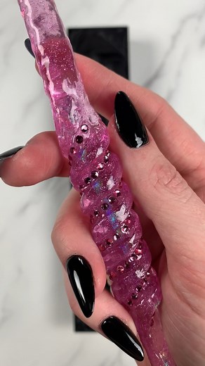House of Wandcraft on Instagram: "✨ Pack Emily’s wand with me ✨✨✨ This is a House of Wandcraft made-to-order, pink iridescent wand, with pink glitter and hot pink jewels in the Twist Design #houseofwandcraft #wand #handmadewand #asmr #packingorders #magicalgifts #smallbusiness #fairycore #whimsygoth"