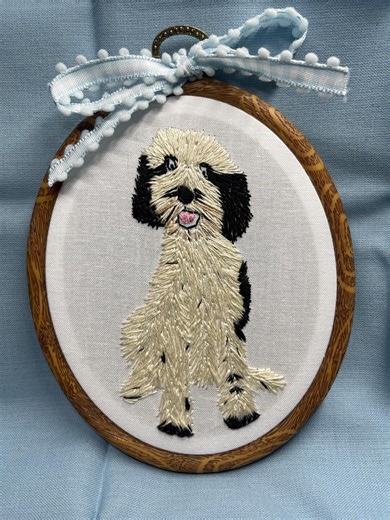 Made-to-order Embroidered Dog Full Body Portrait - Etsy