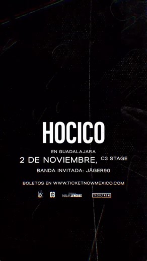 Hocico Official - Nos vemos pronto! Hocico Jâger 90 en Guadalajara 02.11.2025. Boletos: https://www.ticketnowmexico.com/evento/presentacion/hocico-en-guadalajara/776 #hocico #c3stage #ACKPromote #conciertos #Guadalajara #guadalajaramexico | Hocico Official