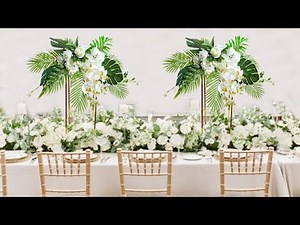 Floral Centerpiece / Tropical Centerpiece / Palm Centerpiece / Wedding Decoration / 2022019