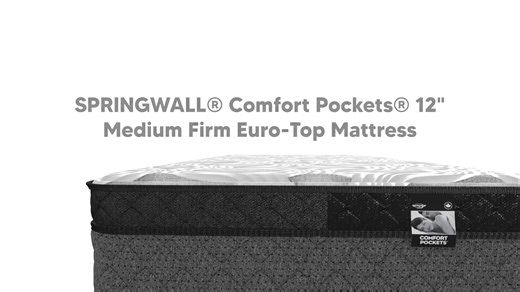 SPRINGWALL® Comfort Pockets® 12" Medium Firm Euro-Top Mattress - Single/Twin Product Video