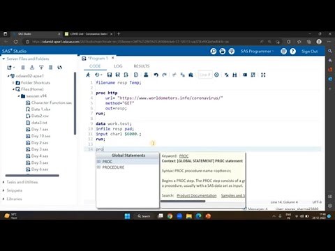 Access Data from Web URL Via Proc HTTP or API Access || SAS Basic & Advance || #sas