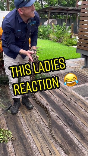 Woman's Hilarious Reaction to Massive Snake Encounter