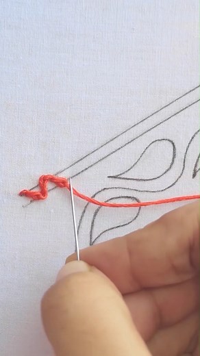 simple easy hand embroidery border design||#reelsviral #handembroidery #reelsvideo | Secret Hand Stitch