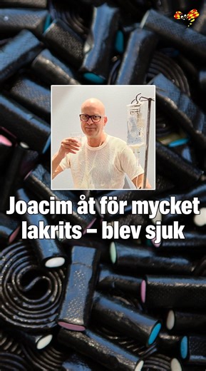 68K views · 73 reactions | Joacim blev plötsligt sjuk och åkte in till akuten. Först förstod ingen vad som hänt och han fick ta blodprov för att bland annat utesluta stroke. Till slut frågade en läkare om han gillade att äta mycket lakrits. Det visade sig att Joacim hade väldigt låga kaliumvärden, även kallat hypokalemi, som man kan drabbas av om man har ätit mycket lakrits. #nyheter #lakrits Reporter: Erica Eneström | Expressen Story | Facebook