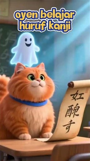 Oyen Belajar Kanji di Kyoto Bareng Hantu Lucu | Funny Cat in Japan Short