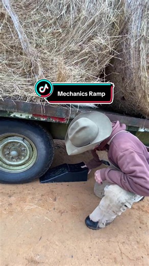Ramp by Vevor makes changing a flat or working on your equipment easier #ramp #flattire #mechanic #farmlife #tire