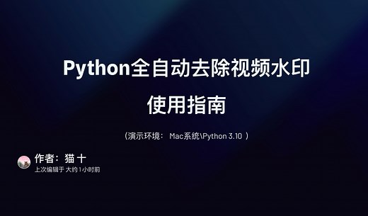 Python批量去除视频水印（全自动版）使用指南｜Windows系统