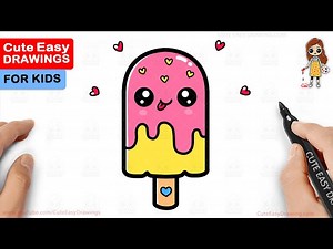 How to Draw a Cute Ice Cream Easy for Kids - Videos For Kids
