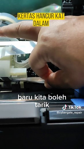 kertas hancur kat dalam printer #repairprinter #paperjam #kertasjem