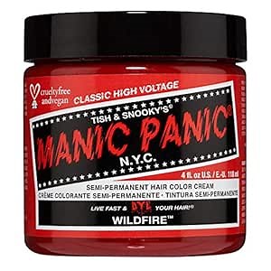 MANIC PANIC Classic Wildfire Semi Permanent Hair Color - Hot Reddish Orange Hair Dye for Women & Men That Lasts 4-6 Weeks - Vegan, Ammonia & Cruelty-Free - Create & Mix Custom Shades (4oz)