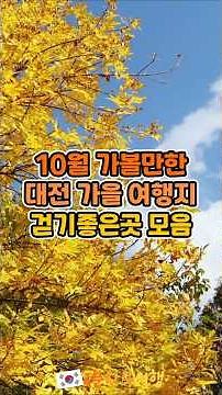 10월에 가기좋은 가을 여행지 모음 | 국내여행추천, 대전가볼만한곳, 대전여행지추천