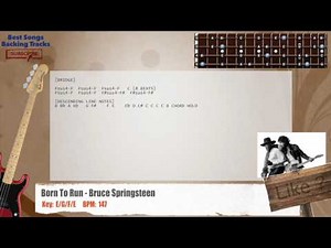 🎻 Born To Run - Bruce Springsteen Bass Backing Track with chords and lyrics
