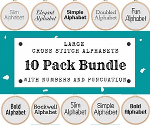Cross Stitch Alphabet Patterns | Cross Stitch Letters | Large Cross Stitch Font | Cross Stitch Pattern PDF - Etsy