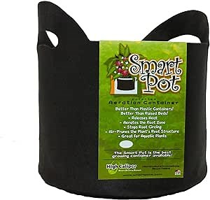 Smart Pots 3-Gallon Smart Pot Soft-Sided Container, Black with Cut handles