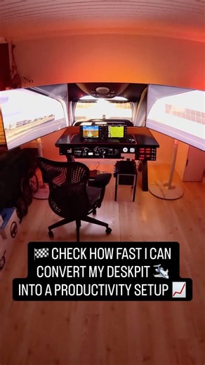 🏁 CHECK HOW FAST I CAN TURN MY 🛩️ INTO A PRODUCTIVITY SETUP 📈 #simulator #setup #desk #clean
