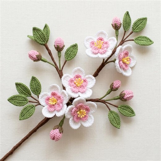 Cherry Blossom Crochet Pattern – Spring Flower Branch, Applique, PDF Pattern for Home Decor & Crafts - Etsy Canada