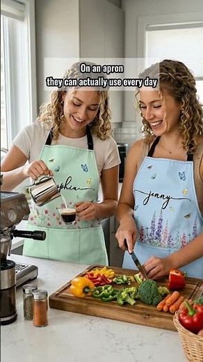 Custom Birth Flower & Name, Floral Gifts For Her, Friends, Daughter, Grandma | Personalized Apron