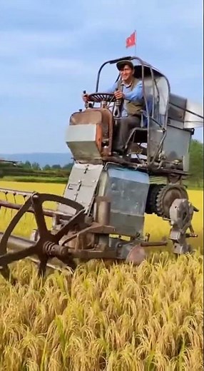 A man driving a handmade agricultural robot #TechnoTractors #FarmTech #AgriTech #SmartFarming