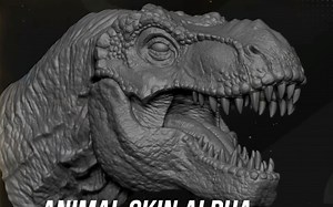 【zbrush基础】恐龙类生物的皮肤细节怎么制作？----字幕版