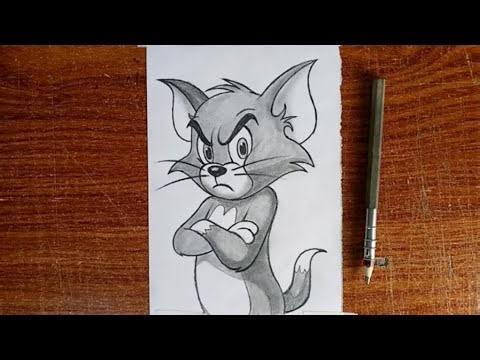 How to Draw Tom from Tom and Jerry Easy Step by Step | Cartoon Drawing for Beginners