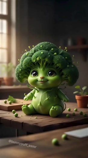 Baby Broccoli Eating ASMR Experience