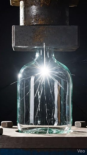 glass cracking 🤯 hydraulic Press #shorts #viral #glass