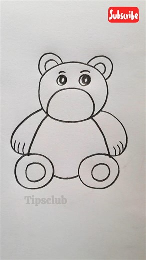 Cute Teddy Bear Art Technic #drawing #art #shorts #tipsclub