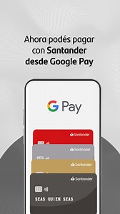 ¡Llegó Santander a Google Pay, adherí tus tarjetas y empezá a pagar con tu celular! 📱 En Santander queremos que hagas tus pagos de manera fácil, cómoda y segura, por eso sumamos esta nueva alternativa para vos. ✅ Sin contacto ✅ Sin billetera ✅ Sin tarjeta física Descargate la app Billetera de Google desde el Play Store, vinculá tus Tarjetas Santander y empezá a pagar cómo quieras y cuando quieras. #SantanderAr #GooglePay | Santander Argentina