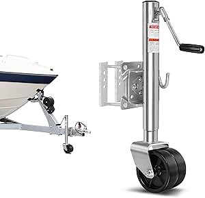 1500 lbs Trailer Jack with Dual Wheel, Heavy Duty Swivel Boat Trailer Jack, 10" Lift | Galvanized Steel | 6" Nose Wheel | for RV Boat