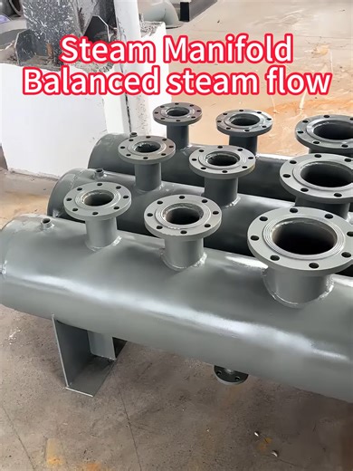 Steam distribution manifold — balanced steam flow. #SteamBoiler #SteamManifold #IndustrialBoiler #VietnamIndustry #ThailandIndustry