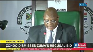 14K views · 294 reactions | Deputy Chief Justice Raymond #Zondo has dismissed former president Jacob Zuma's recusal bid at the #StateCaptureInquiry. Zondo says Zuma has failed to meet the test for reasonable apprehension of bias. Courtesy #DStv403 | eNCAnews | Facebook
