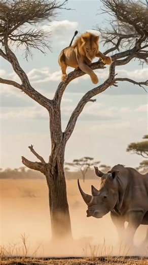 286K views · 1.8K reactions | #fblifestyle Angry Rhino, Unyielding Lion! vs #Lion #Rhino #Wildlife #AnimalFight #AngryRhino | Betes Birds | Facebook