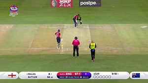 Agar gets Malan ☝️ A faint tickle off the bat does the trick as Wade takes the catch. | ICC - International Cricket Council