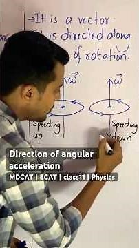 Direction of angular acceleration #physic #mdcat #ecat #class11